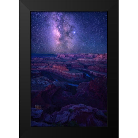 Milky Way Over Dead Horse Point Black Modern Wood Framed Art Print by Xu, Mei