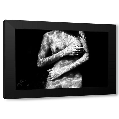 Underwater Nude I Black Modern Wood Framed Art Print with Double Matting by Ross, Francisco