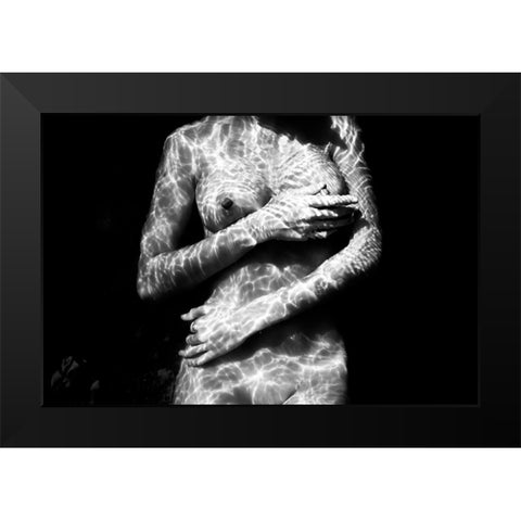 Underwater Nude I Black Modern Wood Framed Art Print by Ross, Francisco