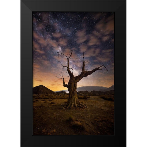 Lonely Black Modern Wood Framed Art Print by Ionut Dascalu, Andrei