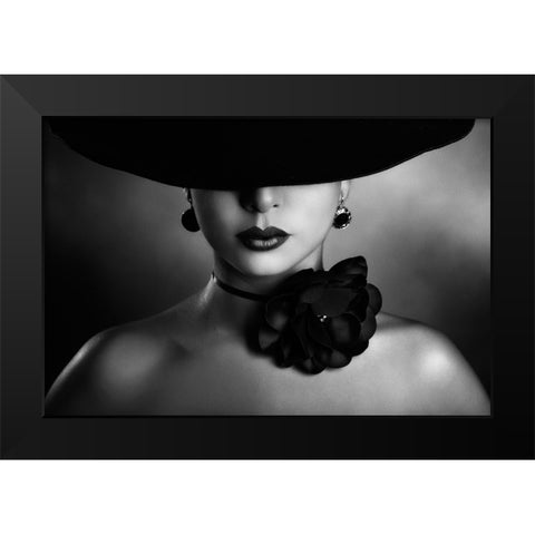 Enigma Black Modern Wood Framed Art Print by Tambe, Peppe