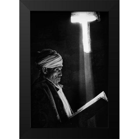 The Holy Book Black Modern Wood Framed Art Print by Cavalli, Giovanni