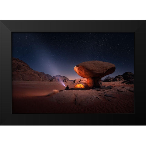 Mashroom Rock Black Modern Wood Framed Art Print by Nienartowicz, Karol