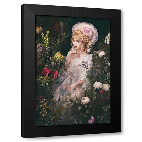 Weddingdoll Black Modern Wood Framed Art Print with Double Matting by Kiyota, Daisuke