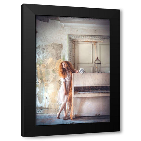 Redhead Muse Black Modern Wood Framed Art Print with Double Matting by Bolgov (Axe), Ruslan