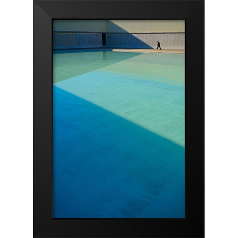 Zig Zag Effect Black Modern Wood Framed Art Print by Joseph, Florentinus