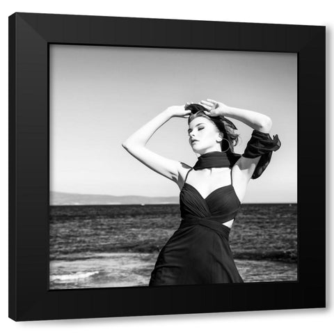 Model Black Modern Wood Framed Art Print by OTU, Metin