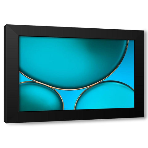 Oil And Water Black Modern Wood Framed Art Print by Disher, Mandy