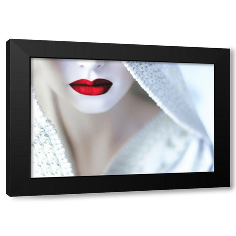 Gaesha Black Modern Wood Framed Art Print with Double Matting by Cherkaoui, Fatima