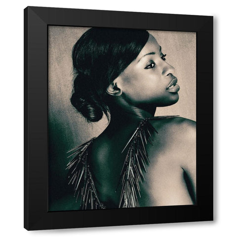 Sguardo Black Modern Wood Framed Art Print by Affolti, Giordano