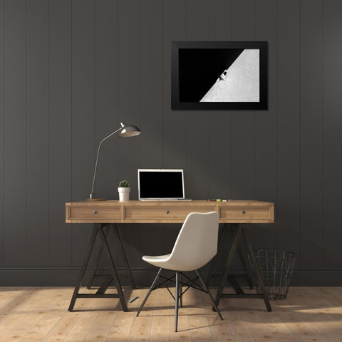 Yes Or No? Black Modern Wood Framed Art Print by Scuka, Dasa