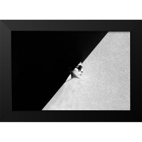 Yes Or No? Black Modern Wood Framed Art Print by Scuka, Dasa