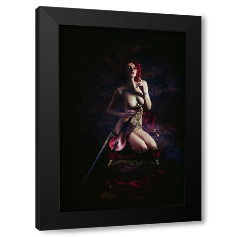 The Violinist Black Modern Wood Framed Art Print with Double Matting by Bolgov (Axe), Ruslan