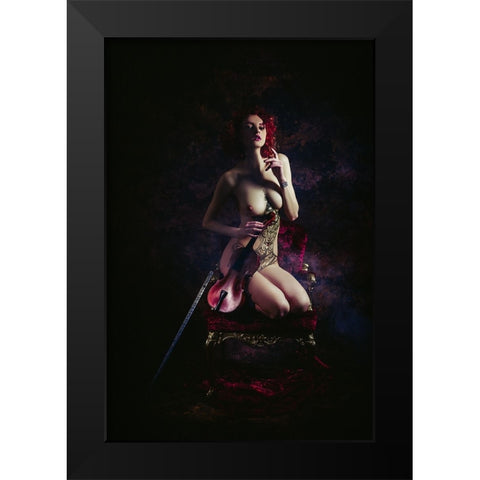 The Violinist Black Modern Wood Framed Art Print by Bolgov (Axe), Ruslan