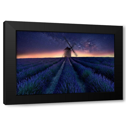 Lavender Night Black Modern Wood Framed Art Print by Antonio Trivino, Jose