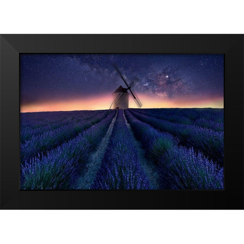 Lavender Night Black Modern Wood Framed Art Print by Antonio Trivino, Jose