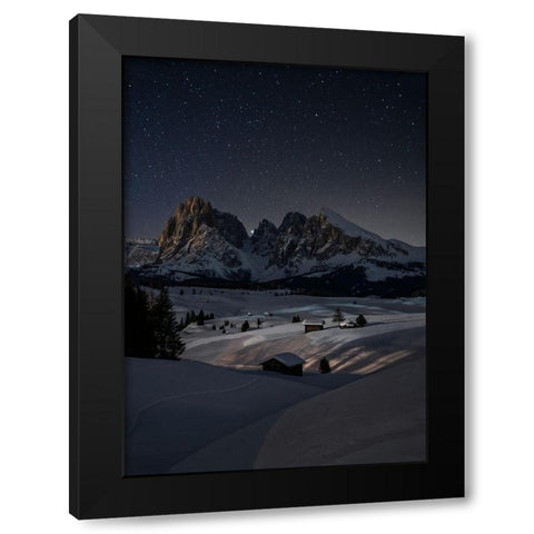 Night Under The Stars Black Modern Wood Framed Art Print by Zappia, Andrea