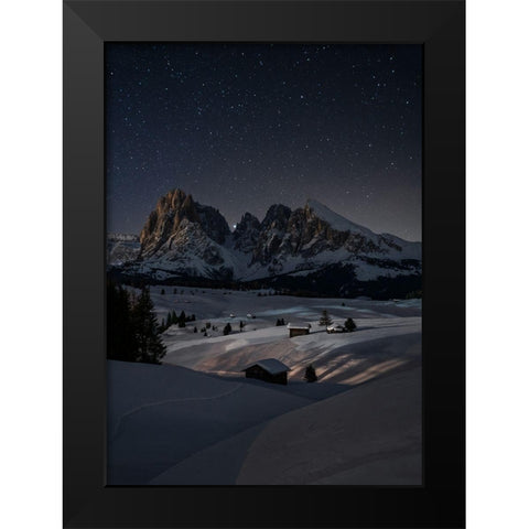 Night Under The Stars Black Modern Wood Framed Art Print by Zappia, Andrea