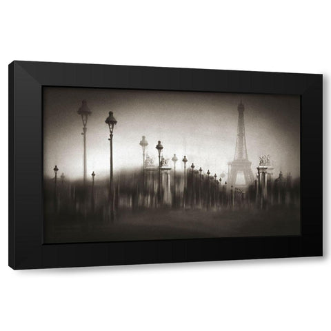 Pont Alexandre Iii Black Modern Wood Framed Art Print by W., Orkidea