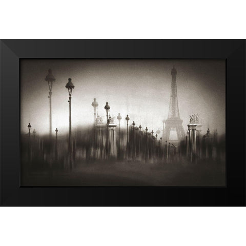 Pont Alexandre Iii Black Modern Wood Framed Art Print by W., Orkidea