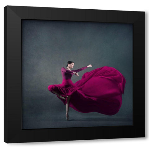 The Girl A Dance Black Modern Wood Framed Art Print with Double Matting by Hasheminasab, Moein