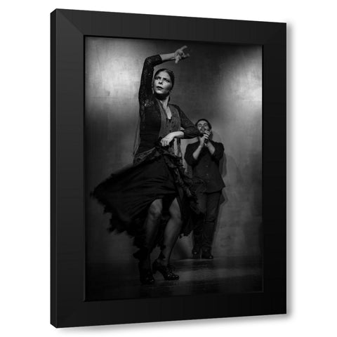 Flamenco Dancer Black Modern Wood Framed Art Print by Deakin, Karen