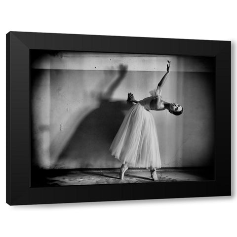 A Girl With A Necklace Black Modern Wood Framed Art Print with Double Matting by Kapsha, Eduards