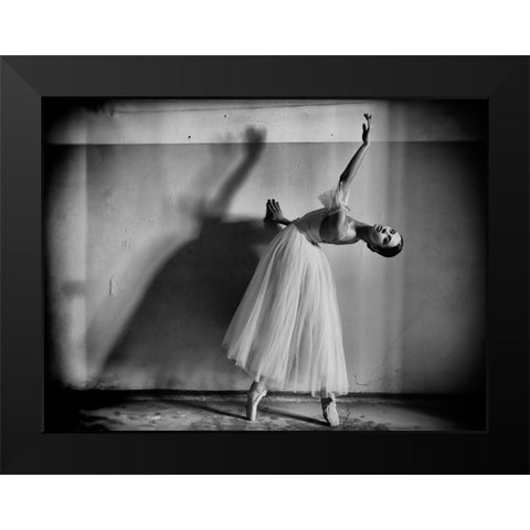 A Girl With A Necklace Black Modern Wood Framed Art Print by Kapsha, Eduards