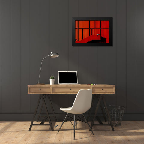 Fashion Geometry Black Modern Wood Framed Art Print by Bolgov, Ruslan