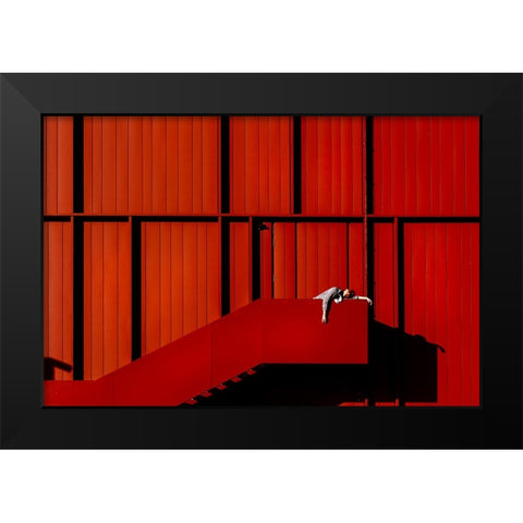 Fashion Geometry Black Modern Wood Framed Art Print by Bolgov, Ruslan