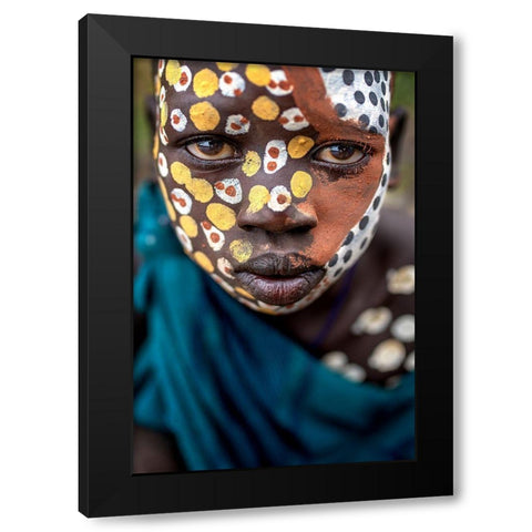 Surma Ethnic Black Modern Wood Framed Art Print by Giuliobertocci