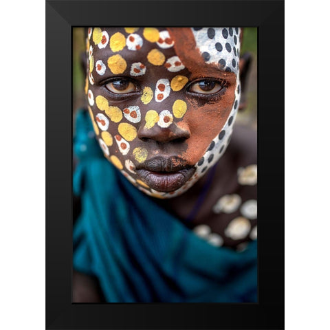 Surma Ethnic Black Modern Wood Framed Art Print by Giuliobertocci