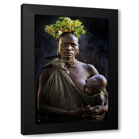 Surma V Black Modern Wood Framed Art Print with Double Matting by Noriega, Juanra