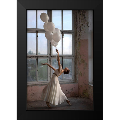 Seven Days Black Modern Wood Framed Art Print by Kapsha, Eduards