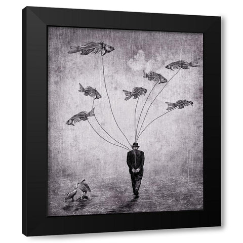 Land Of The Flying Dead Black Modern Wood Framed Art Print with Double Matting by Mohanraj, Arun