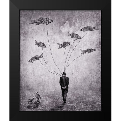Land Of The Flying Dead Black Modern Wood Framed Art Print by Mohanraj, Arun