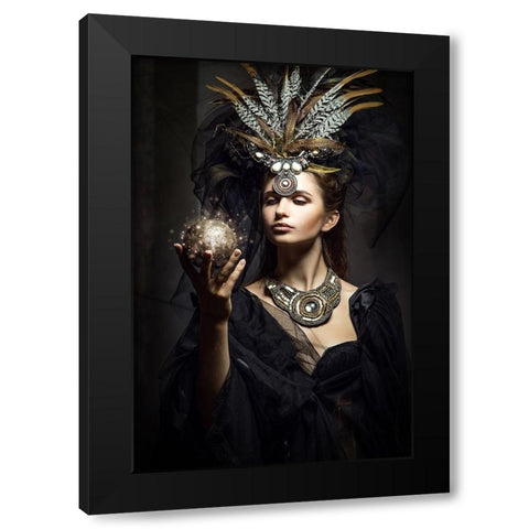 The Sorceress Black Modern Wood Framed Art Print with Double Matting by Siegart