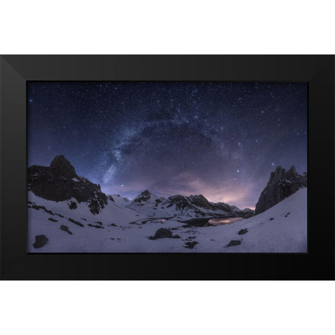 Via De Invierno Black Modern Wood Framed Art Print by Gonzalez, Carlos