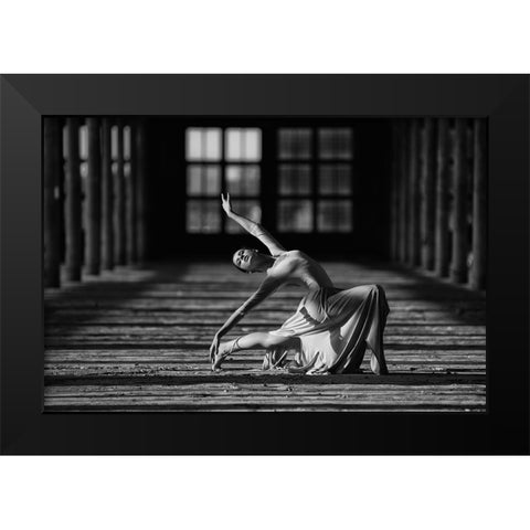 Evelina Black Modern Wood Framed Art Print by Kapsha, Eduards