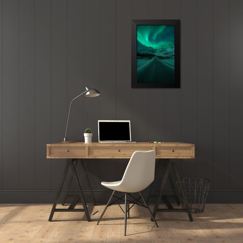 La Dama De La Carretera Black Modern Wood Framed Art Print by Gonzalez, Carlos