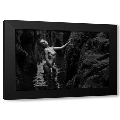 Gloria And The Water Black Modern Wood Framed Art Print with Double Matting by Gil Raga, Joan