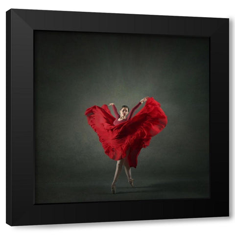 The Girl A Dance Black Modern Wood Framed Art Print with Double Matting by Hasheminasab, Moein