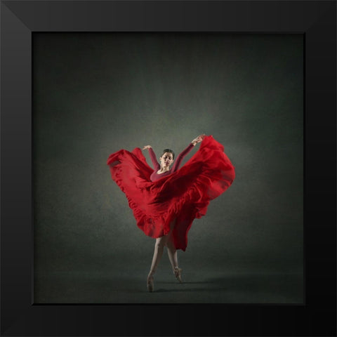 The Girl A Dance Black Modern Wood Framed Art Print by Hasheminasab, Moein