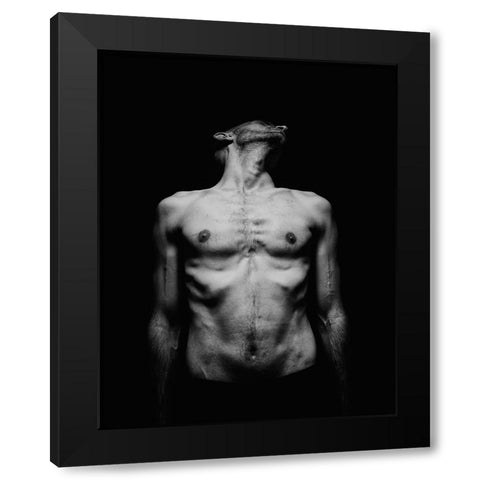 Body Consternation Black Modern Wood Framed Art Print with Double Matting by Haghi, Babak