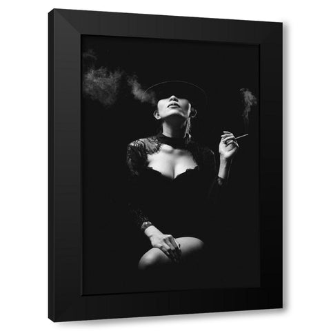 Sexy Lady 2 Black Modern Wood Framed Art Print with Double Matting by Kisworo, Sebastian