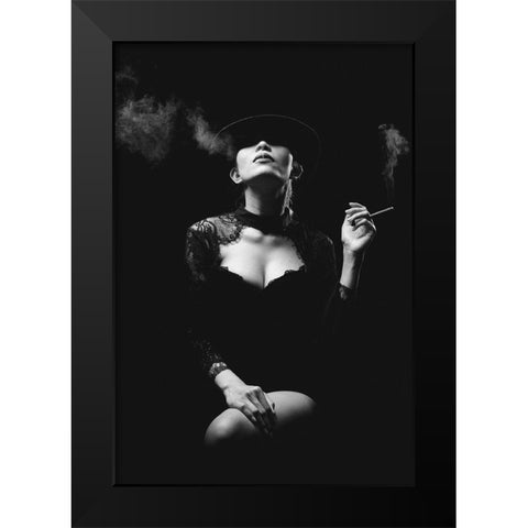 Sexy Lady 2 Black Modern Wood Framed Art Print by Kisworo, Sebastian