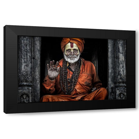 At The Pashupatinath Temple - Kathmandu Black Modern Wood Framed Art Print by Inazio Kuesta, Joxe