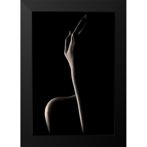 Bodyscape: You CanT See My Face Black Modern Wood Framed Art Print by Sungkono, Heru