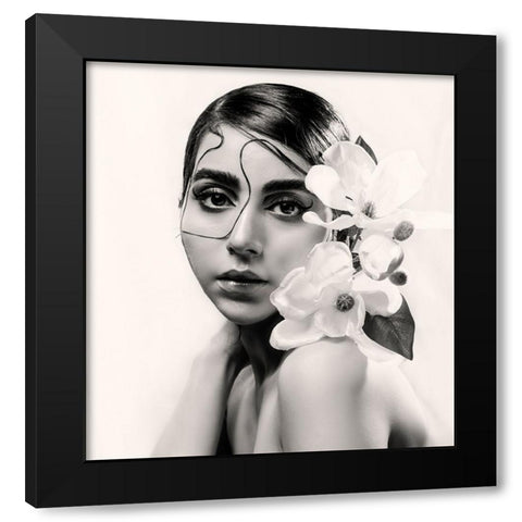 U†Oau…U‡OsuŒU… Black Modern Wood Framed Art Print with Double Matting by Abbasi, Samia