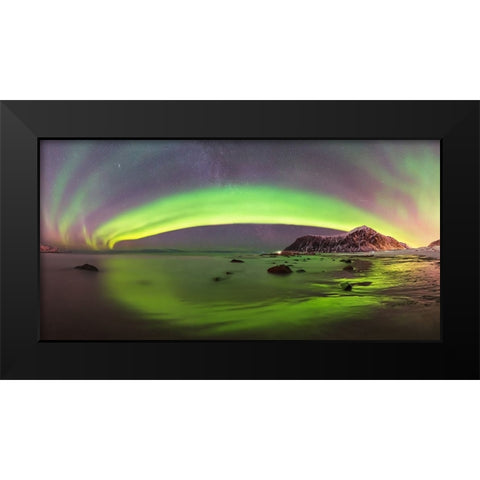 Green Tide Black Modern Wood Framed Art Print by Smid Master, Jan
